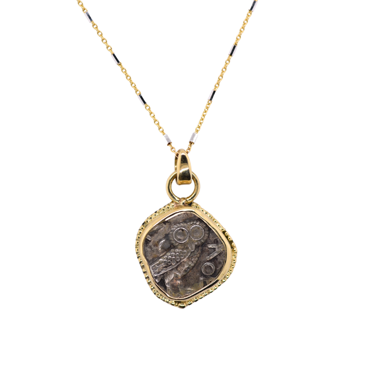 Athenian Owl Ancient Coin Pendant